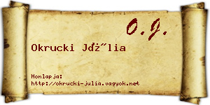 Okrucki Júlia névjegykártya